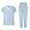 Sky Blue, variant on lcziwo Scrubs-Set for Women 2 Piece Outfits Solid Color Nurse Uniform Jogger Suit Classic Stretch Top & Pants with Pocket Nurse Workwear Lightning Deals of Today 2024 Purple,S