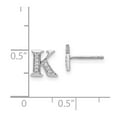 thumbnail image 2 of Auriga 14k White Gold Diamond Initial K Stud Earrings for Women (L- 0.32 inch, W- 0.32 inch), 2 of 5