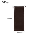thumbnail image 2 of 25x10cm Microfiber Pouch, 5Pcs Soft Storage Drawstring Gift Bag, Brown, 2 of 5