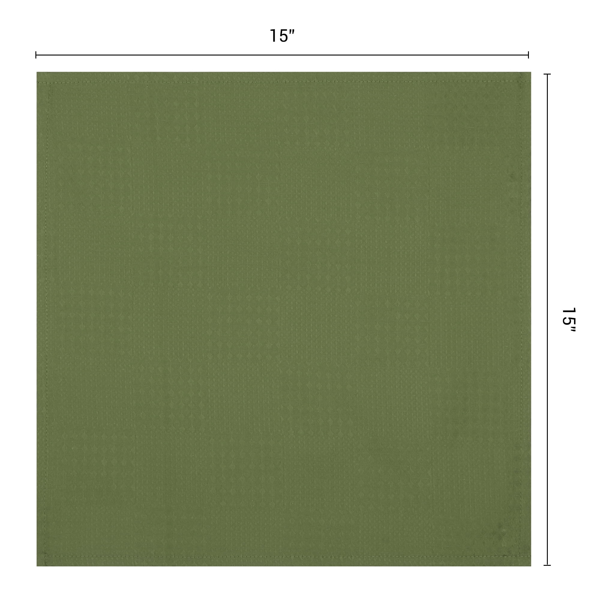 Unique Bargains 6Pcs Washable Dining Events Cloth Napkins Dark Green 15x15inch