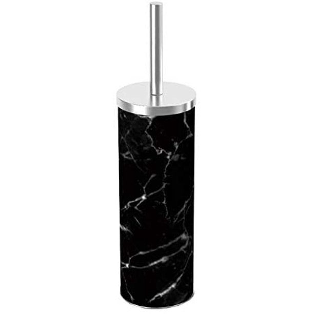 Black Faux Marble Toilet Brush and Holder for Bathroom Accessory