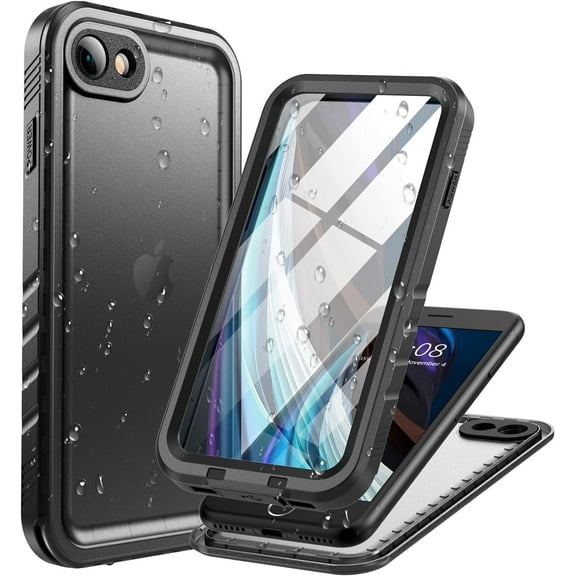 Entronix Waterproof Back Cover Cell Phone Case for Apple iPhone 8, Clear