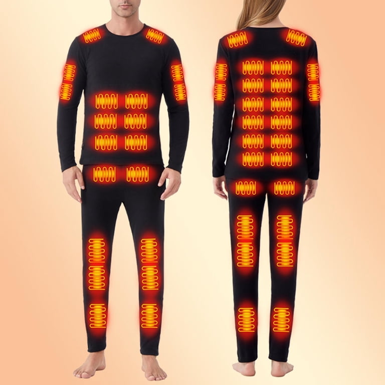 Xdegoge Heated Thermals for Men 2 Piece Sets Heating Underwear