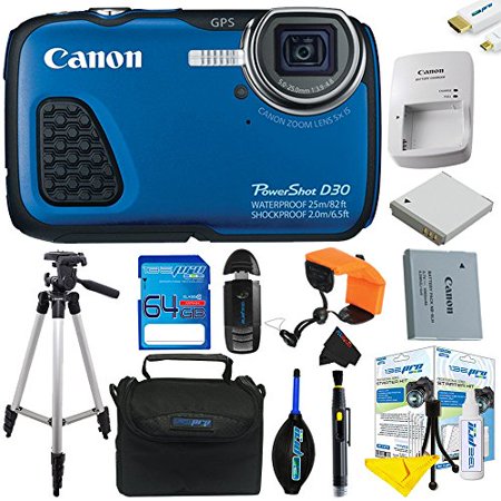 Canon PowerShot D30 Waterproof Digital Camera (Blue) + Pixi-Advanced Accessory