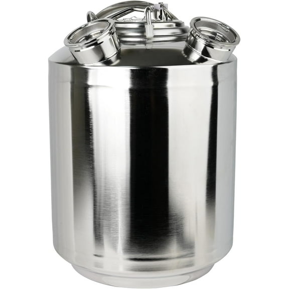 2.5 Gallon/10 L Cleaning Keg, Beer Line Cleaning Kit with 2 D Coupler Made of Stainless Steel, Beer Line Cleaner