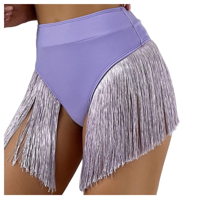Aayomet Women's High Waisted Swim Shorts Swim Control Women Bottoms Ruched Drawstring Swimwears Tankinis Set (Purple, S)