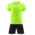 thumbnail image 4 of Vornjynx Boys Active Outfits 2 Piece Short Sleeve Crew Neck T-Shirt and Shorts Kids Summer Football Sports Activewear Mint Green Size 1, 4 of 6