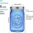 thumbnail image 2 of Blue Wide Mouth Mason Jars 32 oz,6 Pack Colored Quart Glass Canning with Airtight Lids for Canning,Pickling,Storage,DIY Crafts & Décor, 2 of 5