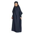 thumbnail image 2 of XXWXYD Toddler Musli𝗆 Dress, Solid Abaya Hijab Long Sleeve Dresses with Bow Tie Skirts for Kids Girls, Modest Comfy Prayer Outfit Eid Fashion, 2 of 4