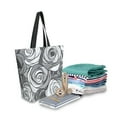 thumbnail image 2 of FORMRS Womens Canvas Tote Bag with Zipper Inner Pocket Shoulder Handbag, Black Roses, 2 of 7