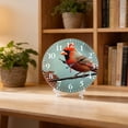thumbnail image 3 of Hoease 10 Inch Silent Wall Clock, Red Cardinal Bird Decorative Wall Clock, Battery Operated Non-Ticking Round Clock for Living Room Bedroom Office Home Decor, 3 of 10