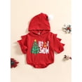thumbnail image 3 of hirigin Baby Girl Boy Romper, Long Sleeve Hooded Neck Letters Tree Print Loose Short Romper, 3 of 9
