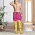 thumbnail image 5 of Uemuo Red Ice Cream Pattern Men's Wide Leg Palazzo Lounge Pants with Pockets Light Weight Loose Comfy Casual Pajama Pants-XX-Large, 5 of 9