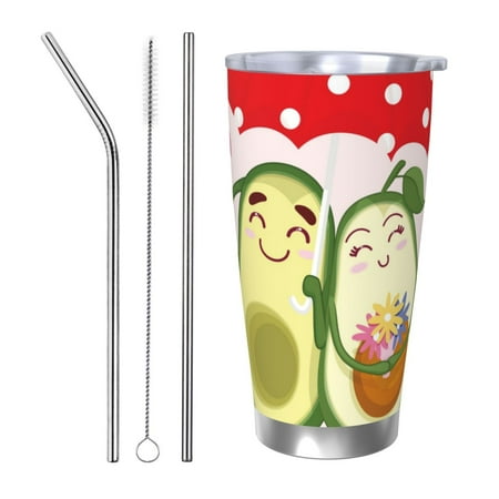 

Coaee Avocado Lovers Wearing Umbrella for 20oz Insulated Kettle Water Bottle For Running Hiking Cycling Climbing Men S Woman Insulated Water Bottle-Straw Three-piece Set