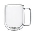 thumbnail image 1 of 11.8 Oz Double Walled Glass Coffee Mugs, Tea Mugs with Clear Crystal Handle, Cappuccino Coffee Milk Breakfast Cup, Creative Gifts Home Office Wall Glassware, 1 of 7