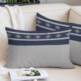 thumbnail image 2 of Navy Blue Striped Throw Pillow Cover 20 x 30 Inch Decorative Pillow Cover Contemporary Geometric Art Rustic Lumbar Pillowcase Seasonal Rectangle Cushion Case for Couch Sofa Bed Living Room, 2 of 9