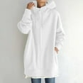 thumbnail image 2 of Juebong Women's Solid Color Hoodie Zipper Long Sleeve Sweatshirts Long Coat Tops With Pockets, 2 of 5