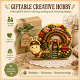thumbnail image 5 of Whimsical Village 3D Fabric Poke Art Kit (Snail Mail), No Sew Cottage Craft Art Kit with Illustrated Guide, Relaxing Creative Hobby for Adults Home Decor Gift（Moon Moth）, 5 of 7