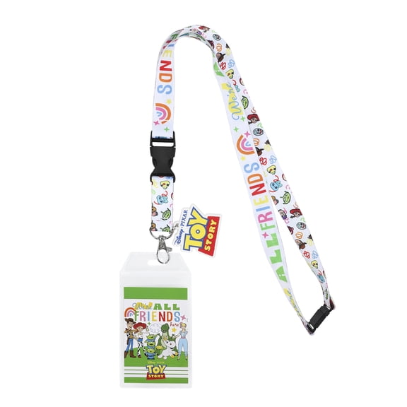 Toy Story We're All Friends 22-inch Lanyard with Clear ID Sleeve and Rubber Charm