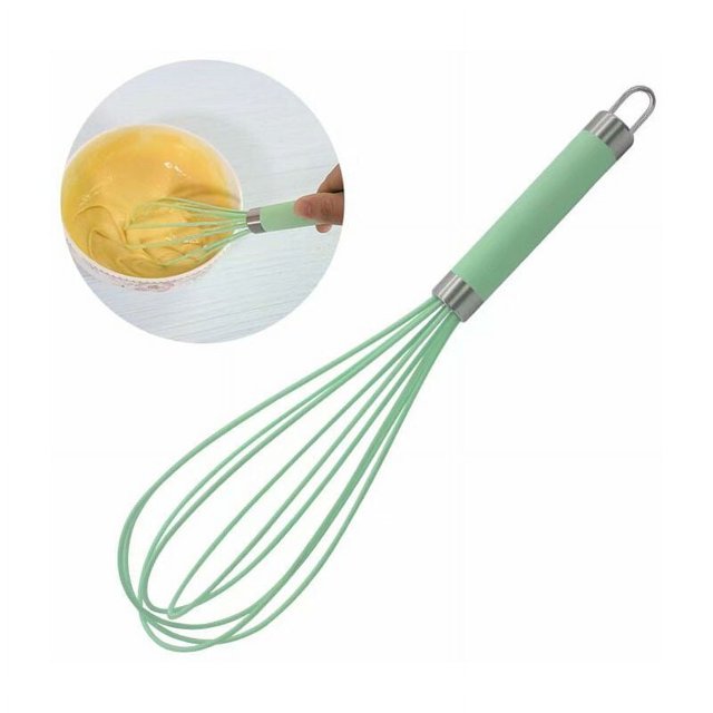 Batidor de mano batidor cocina herramientas de cocina antideslizante acero inoxidable verde 12