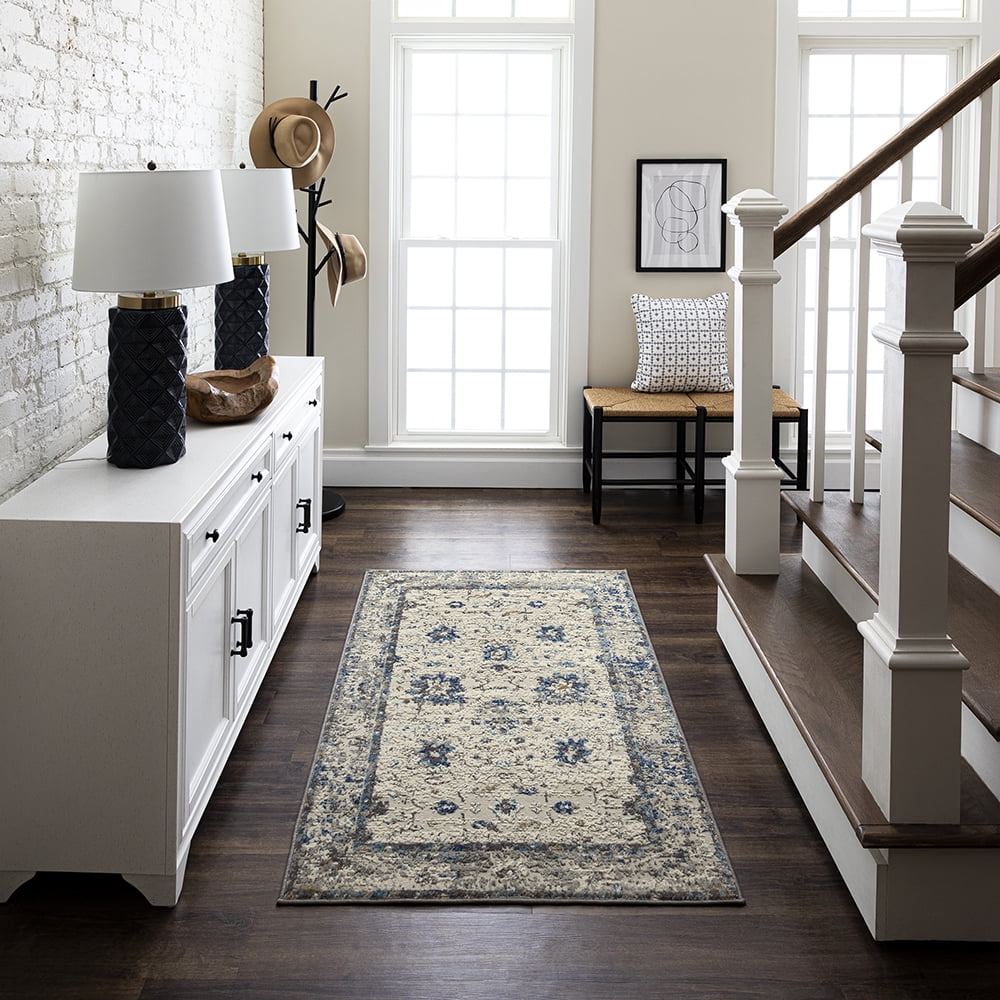 Mohawk Home Demeter Indoor Woven Area Rug, Grey/Dark Blue, 3'11" x 6'