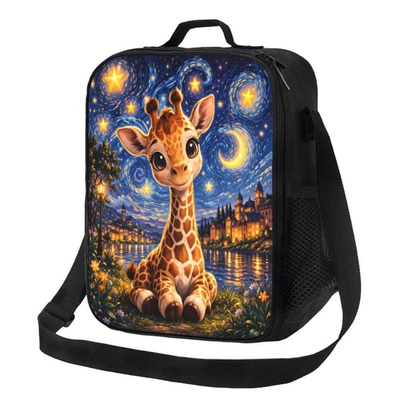 Cute Giraffe Lunch Bag Insulated Thermal Lunch Box with Shoulder Strap & Handle for Women and Men