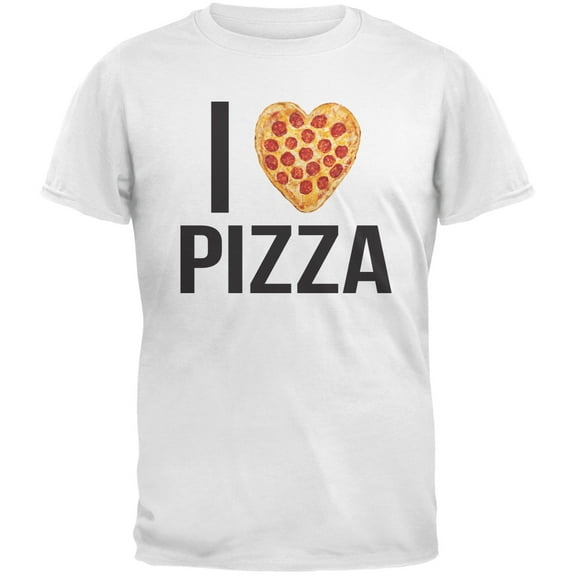 I Heart Pepperoni Pizza White Adult T-Shirt - Medium