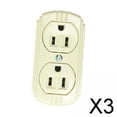 thumbnail image 1 of Tomacorriente de pared de 3 clavijas, toma de corriente estándar con conexión a tierra automática, toma de corriente de grado residencial, fácil insta 3 piezas, 1 of 10