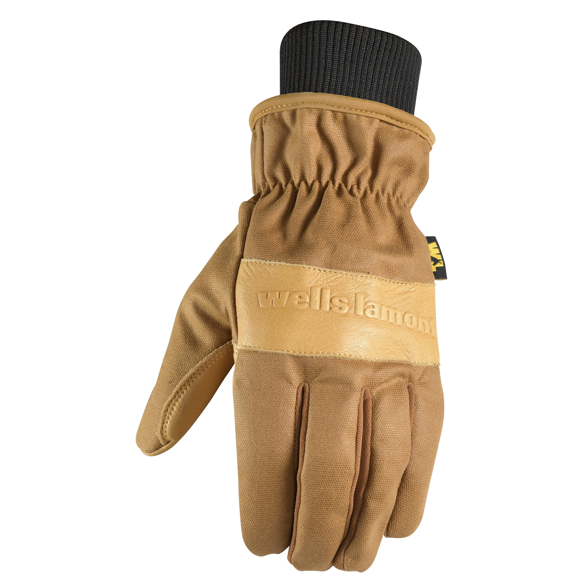 Wells Lamont Men's Insulated HH Waxed Duck Canvas Leather Hybrid Work Gloves, Size X-Large