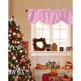 thumbnail image 4 of Winter Snowflake Tie Up Valances Curtain, Christmas Pink Background Modern Adjustable Rod Pocket Short Window Treatment Tie Up Curtains Valances for Kitchen Living Room Bathroom 42x12 Inches, 4 of 9