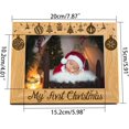 thumbnail image 2 of 1pc Wood Photo Frames for Tabletop Display Photo Frame Rectangle Peru Christmas Themed Pattern 152x102mm, 2 of 6