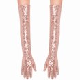 thumbnail image 2 of Unique Bargains 1 Pair Party Gloves Elegant Extra Long Sequin Long Opera Party Gloves 23.62"x4.72" Rose Pink, 2 of 5