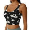 thumbnail image 2 of Gukieu Swan And Dragonflies Print Women's Sports Vest, Low-neck U-shaped Removable Pad Sports Bra for Yoga, Exercise, Dance-XX-Large, 2 of 8