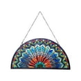 thumbnail image 5 of CHLOE Lighting Regal Eudora Tiffany-Style Peacock Feather Glass Window Panel 35"X18", 5 of 6