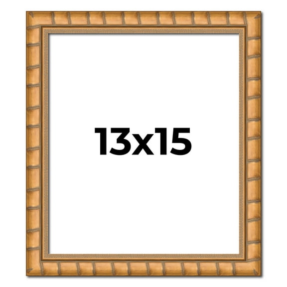 13x15 Frame Gold Real Wood Picture Frame Width 1.5 inches | Interior Frame Depth 0.5 inches |