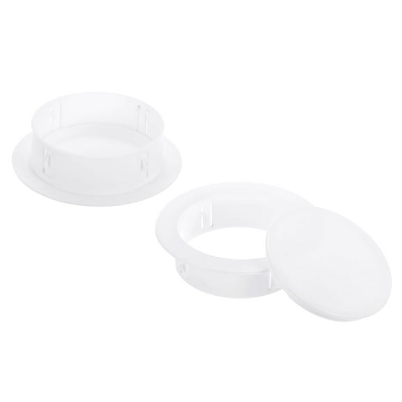 Uxcell PP Air Conditioning Wall Hole Cover for 4" - 4.3" Diameter Hole, White, 2Pcs