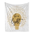 thumbnail image 1 of Saying Soft Flannel Fleece Throw Blanket, Cursive Typography on Plain Background Uplifting Themed Illustration, Cozy Plush for Indoor and Outdoor Use, 60" x 80", Sand Brown, by Ambesonne, 1 of 5