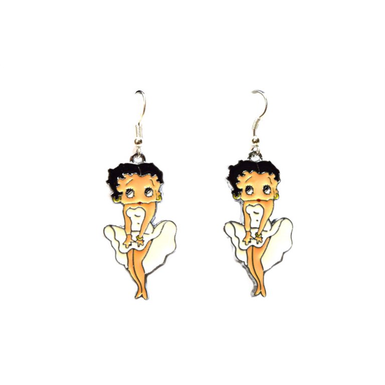 Betty Boop Earrings Cream White Dress Blowing Classic Design Jewelry  J-BBE-5 - Walmart.com