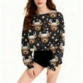 thumbnail image 2 of Levmjia Women Sweatshirt Fashion Casual Loose Shirts Round Neck Christmas Printing Promotion Fall Winter Long Sleeves Pullover Tunic Tops, 2 of 6