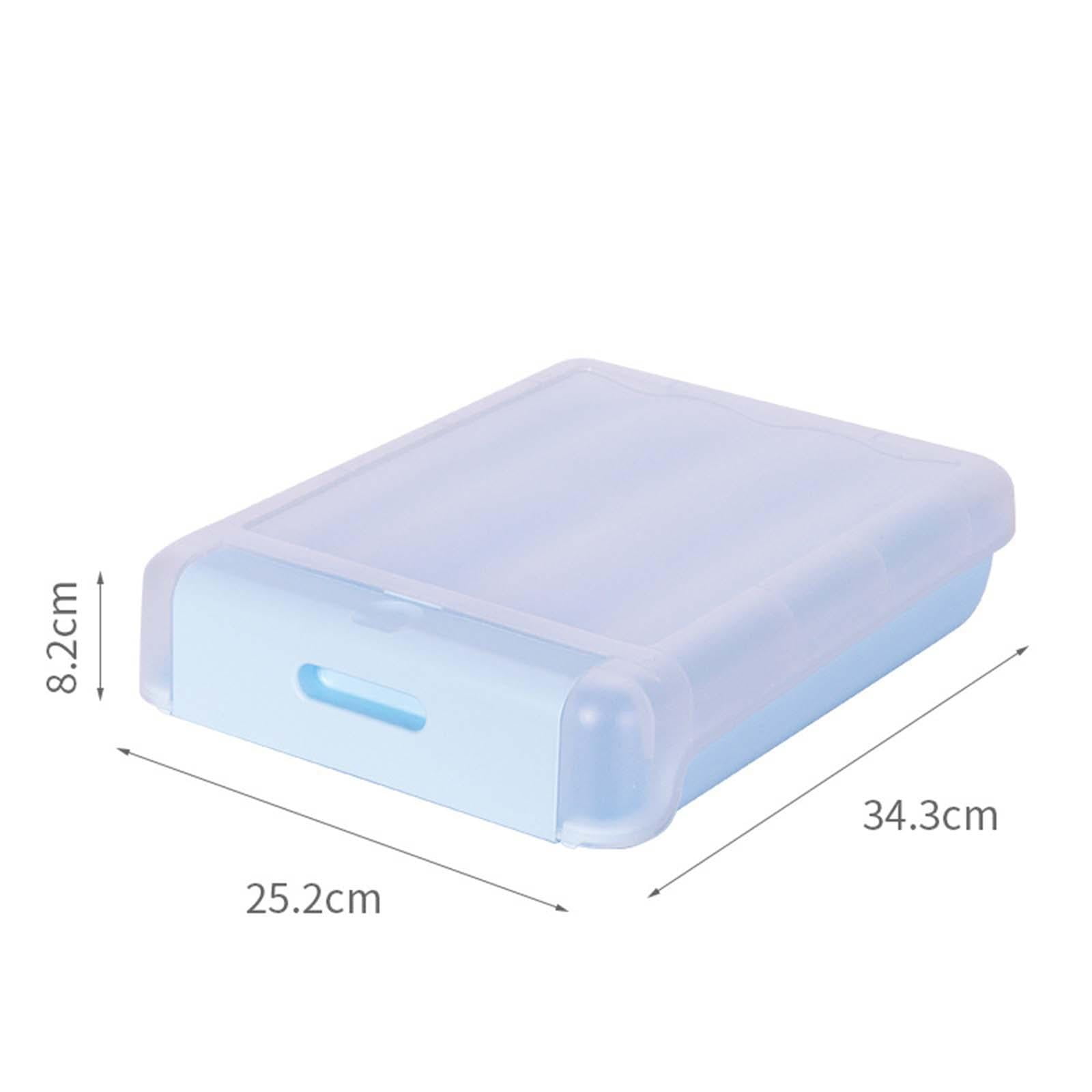 Egg Holder Clear Easy Retrieval Large Capacity Automatic Rolling Stackable Egg Container with Lid Portable for Refrigerator Kitchen Picnic Blue