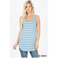 thumbnail image 2 of STRIPED FABRIC DOLPHIN HEM TANK TOP IN 2 COLORS (Eggplant, L), 2 of 11