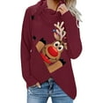 thumbnail image 2 of Chandail de Noël pour Femmes à Imprimé Graphique, Chandail en Molleton de Mode à Manches Longues, Blouse à Fermeture, Veste Mi-Longue, Cardigan d'Hiver à Col Rond, Chandail à Capuchon Doux, 2 of 4