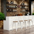 thumbnail image 6 of Andeworld Stacking High Back Bar Stools, White (Set of 4), 6 of 8