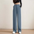 thumbnail image 3 of MQLKF Women's Wide Leg Pants High Elastic Waisted In The Back Business Work Trousers Long Straight Suit Pants For Summer Soft Casual Women's Streetwear, 3 of 4
