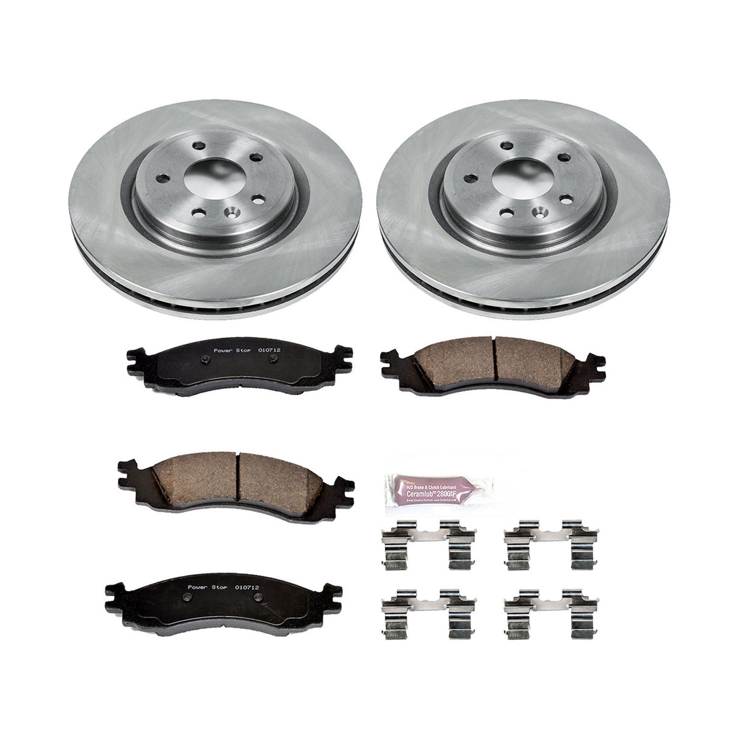 Power Stop Front Stock Replacement Brake Pad and Rotor Kit KOE5507 Fits 2010 Ford Taurus