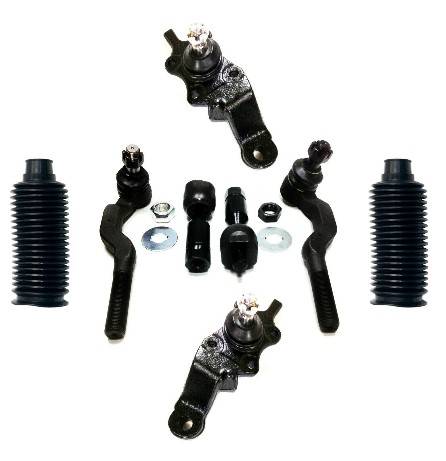8 Pc Front Suspension Kit Inner & Outer Tie Rod Ends, Lower Ball Joints