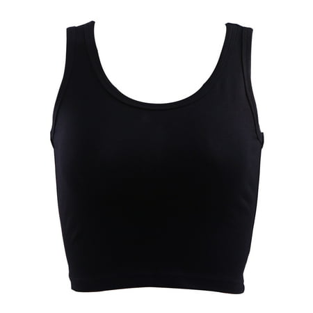 - HDE Women's Basic Sleeveless Plain Crop Top Scoop Neck Short Tank