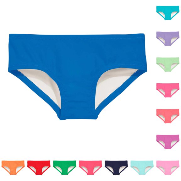 Glisme Girls Swimsuit 7-8 Years Solid Color Beach Swim Shorts For Elastic Waist Solid Color Swimwear Bottoms Durable Beach Wear Blue