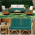 thumbnail image 5 of Outdoor Wicker Chair Cushions of 3 Pieces 44 x 19 x 4 Inch Waterproof Tufted Bench Cushions for Patio Furniture Fade Resistant 1 Loveseat and 2 Square Seat Pad for Swing Sofa Settee (Green), 5 of 12