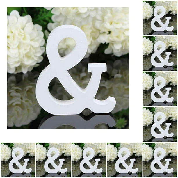 Guardurnaity Letra de blanca de 8CM, alfabeto inglés, bricolaje, diseño de nombre personalizado, arte artesanal, corazón independiente, decoración 26 # 10piezas Guardurnaity CBP021613